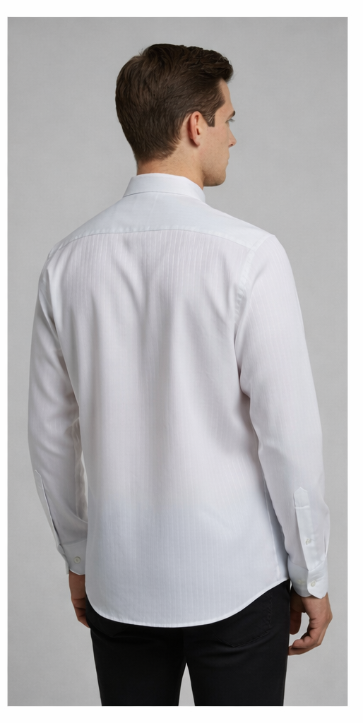 Men’s Classic White Formal Shirt – Slim Fit, Full Sleeves