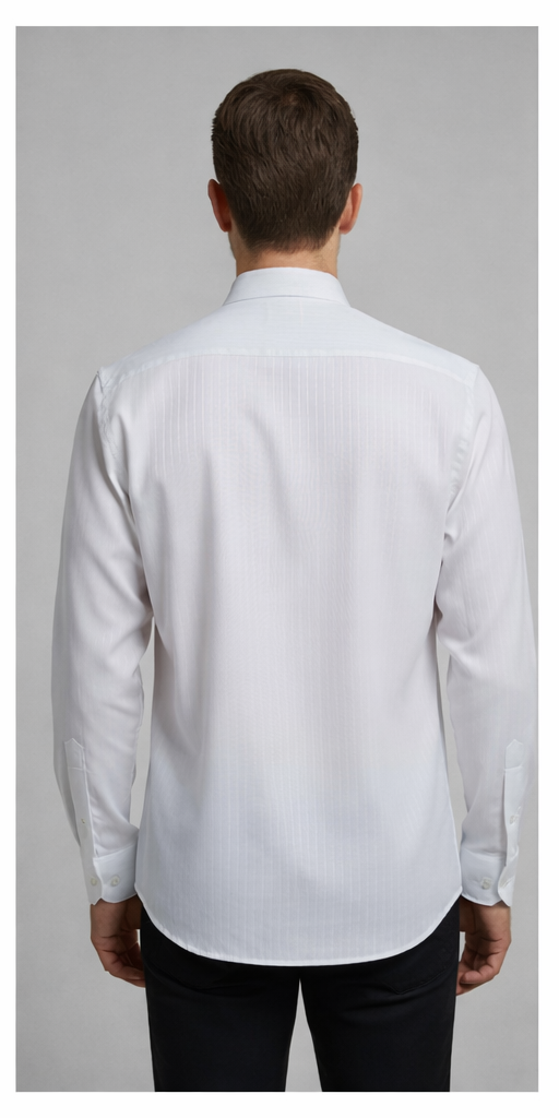 Men’s Classic White Formal Shirt – Slim Fit, Full Sleeves